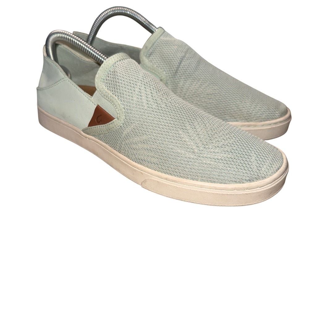 OluKai Pehuea Sneakers 10 mint Green Mesh Slip On Drop-In Heel 20271-3GER